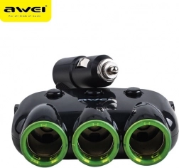 Awei C-3S Verteiler für den Zigarettenanzünder mit 3 Steckdosen und 2 USB