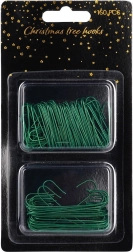 Groene haakjes voor kerstversieringen 3,5 en 6 cm, 150 stuks