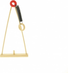 Houten schommel voor poppetjes met veer