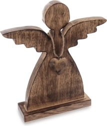 Wooden angel figurine made of mango wood 29 cm