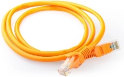 Netzwerk-Patchkabel Cat 5e UTP 0,5 m, orange, mit vergossenen Knickschutztüllen