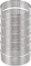 Cercles à tartelettes perforés en acier inoxydable 7 cm, lot de 6