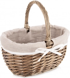 Weiden-Picknickkorb mit Stoffeinsatz 32,5 × 24 × 32 cm