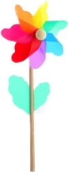 Wooden pinwheel on a stick