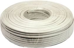 Telephone cable 4 cores white 100m reel