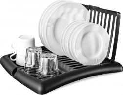 Foldable dish drainer black 43.5 × 38.5 × 27 cm VILDE