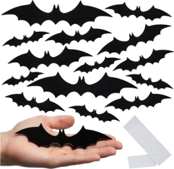Ruhhy 3D-Fledermausaufkleber für Halloween 56 Stk.