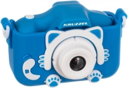 KRUZZEL digitale kindercamera met Full HD, selfie en spelletjes – Blauw