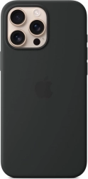 Coque en silicone avec MagSafe pour iPhone 16 Pro Max – noire