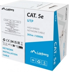 Lanberg netwerkkabel UTP Kat.5E 305m grijs Fluke geslaagd test