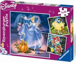 Ravensburger Puzzle Disney Princesses Snow White, Cinderella and Ariel 3×49 pieces