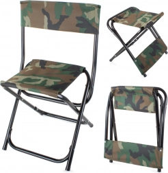 Klappbarer Angelstuhl für Camping, Camo, groß