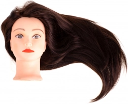 Friseur-Trainingskopf mit braunen Haaren