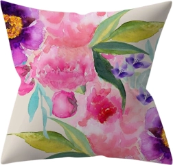 Decorative pillow cover with flowers - pattern IV
