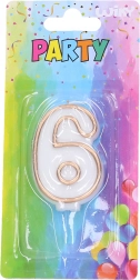 Party Candle Number 6 Gold