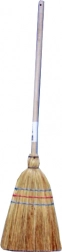 Rice straw broom with wooden handle 74 cm
