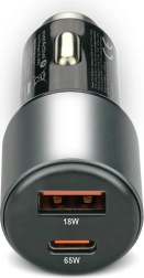 83 W car charger with USB-C PD and USB-A QC3.0, black