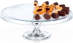 Glazen taartplateau op voet 32 cm