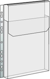 Transparante PVC-hoes voor catalogi met klep en euro-ophanglus, 165 micron