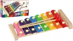 Children's xylophone made of wood and metal with mallets 24 cm