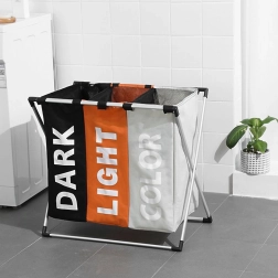 Dreifacher Wäschekorb – dreifarbig