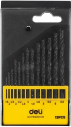 HSS-Bohrersatz DELI TOOLS, 13-teilig (1,5–6,5 mm)