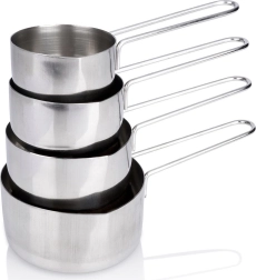 Edelstahl-Messbecher für die Küche, Set mit 4 Stück