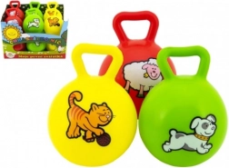 balle avec poignée et hochet mes premiers animaux, 10 cm