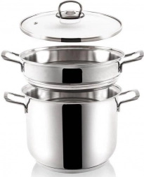 Stainless Steel Steamer Pot ANETT 5 l, 3-piece, 22 cm