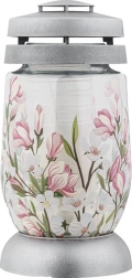 Graveside lantern with magnolia motif 22 cm, burn time 36 h