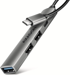 Axagon hue-stc aluminum usb-c hub 4-port (1× usb-a 5 gbps, 2× usb-a 2.0, 1× usb-c 2.0, 12 cm cable)