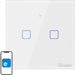 Smart Touch Switch SONOFF T1 EU TX, 2‑gang, Wi‑Fi + RF 433