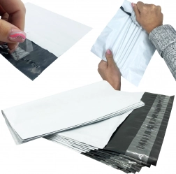 Weiße Kuriertaschen aus Kunststoff 450 × 550 mm, selbstklebend, 50 Stk.
