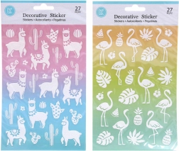 Glitterstickers 14,6 × 25,5 cm – lama of flamingo