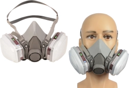 Halbmaske gegen Staub mit Lackierschutz und zwei Kohlefiltern