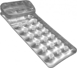 Aufblasbare Strandliege mit Rückenlehne, silber