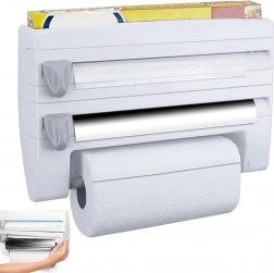 Wand-Küchen-Organizer 4-in-1 für Folien und Küchenpapier mit Ablage