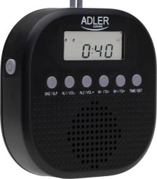 Water-resistant FM radio with clock and dual alarm ADLER AD 1912