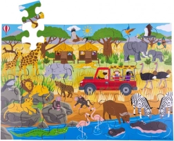 Puzzle de sol Aventure africaine 48 pièces