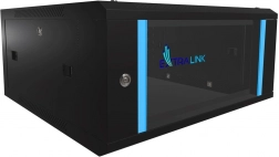 Armoire rack murale EXTRALINK 4U 600x600 noire avec porte en verre