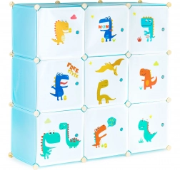 Armoire modulable pour enfants avec 9 étagères ModernHome – Dinosaures