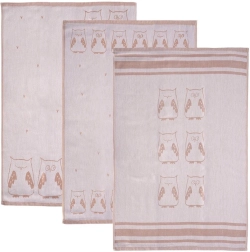 Torchons de cuisine en coton Sova gris 70 × 50 cm - 3 pièces