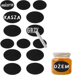 Self-adhesive chalkboard labels for jars with chalk - 14 pcs