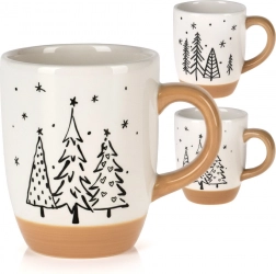 Keramische Weihnachtstasse mit Tannenbäumen 330 ml