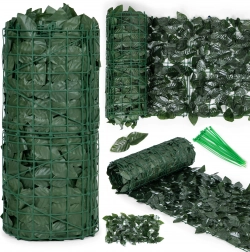 Kunst-Efeuzaun 500 × 50 cm, dunkelgrüner Sichtschutz für Balkon und Zaun