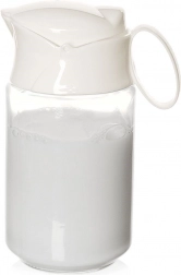 Glass milk jug 235 ml with lid