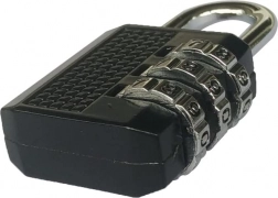 Zahlenschloss für Gepäck, 3-stellig, schwarz