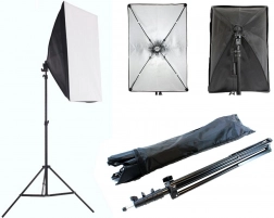 Tragbares Fotostudio-Set mit 60 × 40 cm Softbox und Stativ