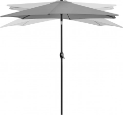 Klappbarer Garten-Balkon-Regenschirm 210 cm grau