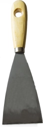 RVS wigspatel 60 mm met houten handvat